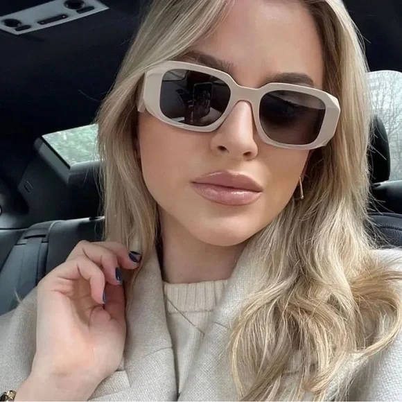 NEW PRADA SYMBOLE PR17WS VYJ6X1 PRADA NUDE SUNGLASSES Prada PR 17WS Symbole VYJ6X1 Rectangle Powder Pink  main image 2